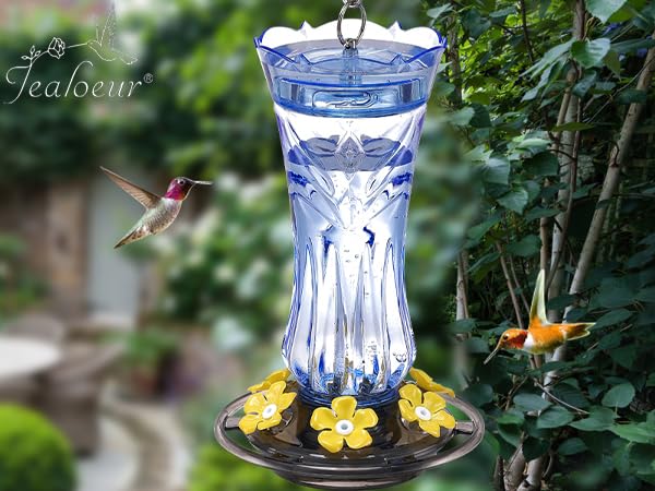 Jealoeur blue feeder durable outdoor decor for gardens and patios