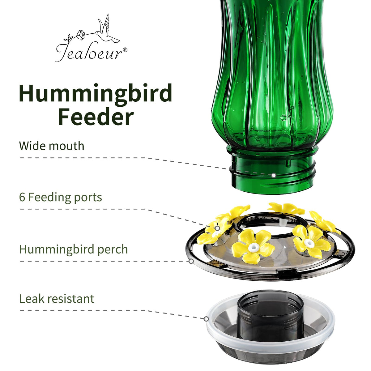 Jealoeur feeder with built-in ant moat for pest protection