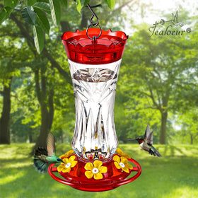 Jealoeur hummingbird feeder is dishwasher-safe and durable for outdoor use.