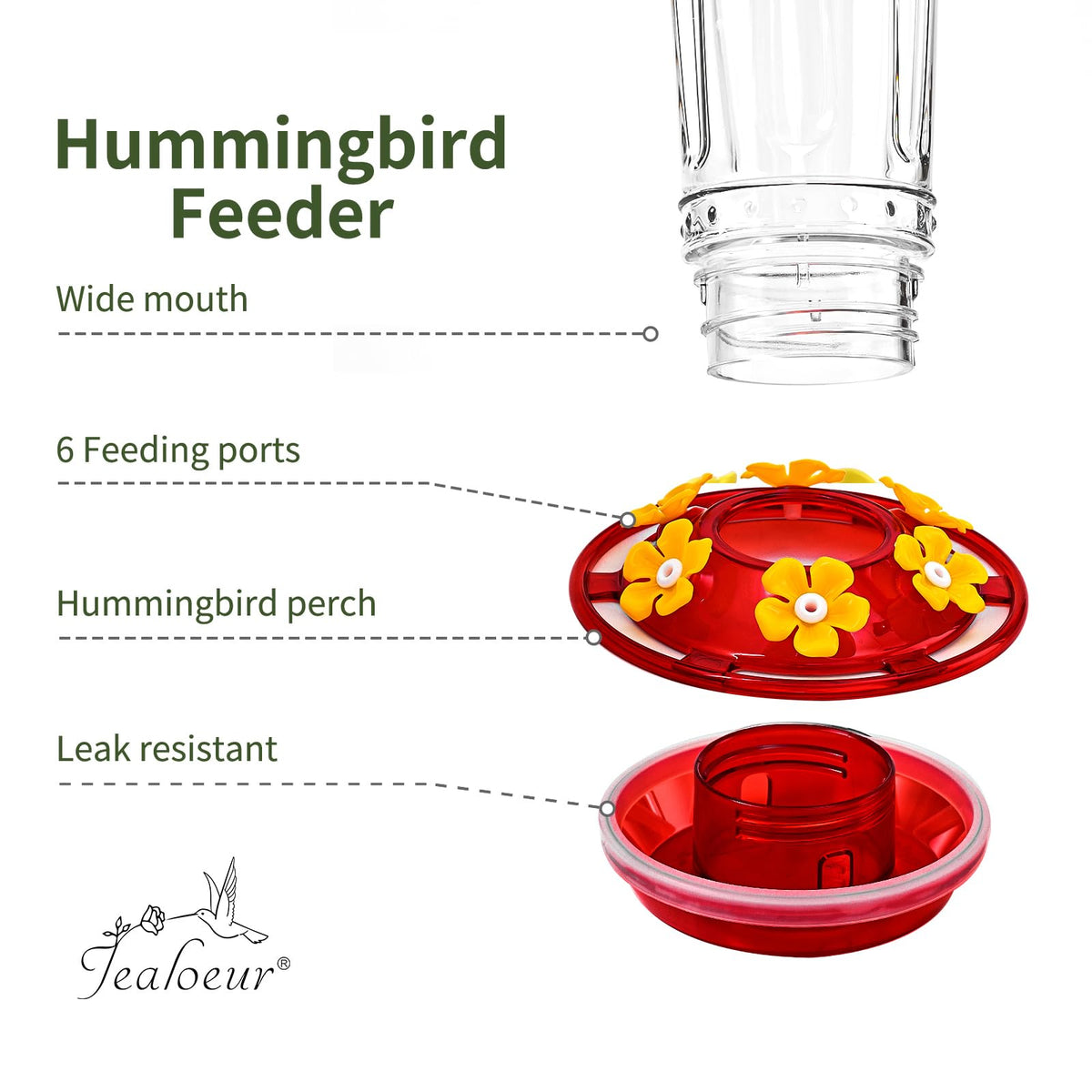 Jealoeur durable, unbreakable, dishwasher-safe feeder for outdoors.