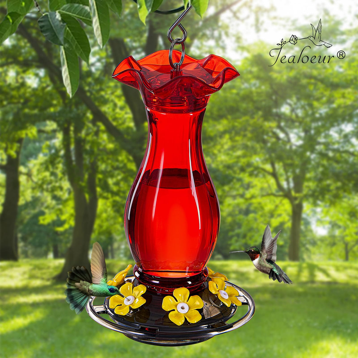 Jealoeur hummingbird feeder built for durable outdoor use