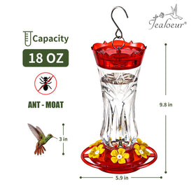 Jealoeur hummingbird feeder easy refill with bottom-opening design for quick setup.