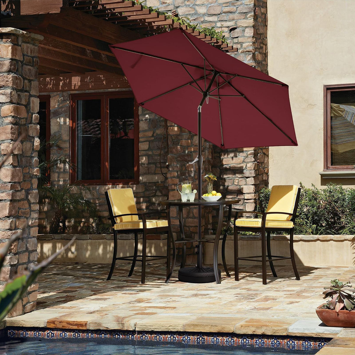 JEAREY 6 rib iron frame delivers sturdy support for patios