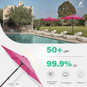 JEAREY 7.5ft diameter shade area ideal for small outdoor dining.