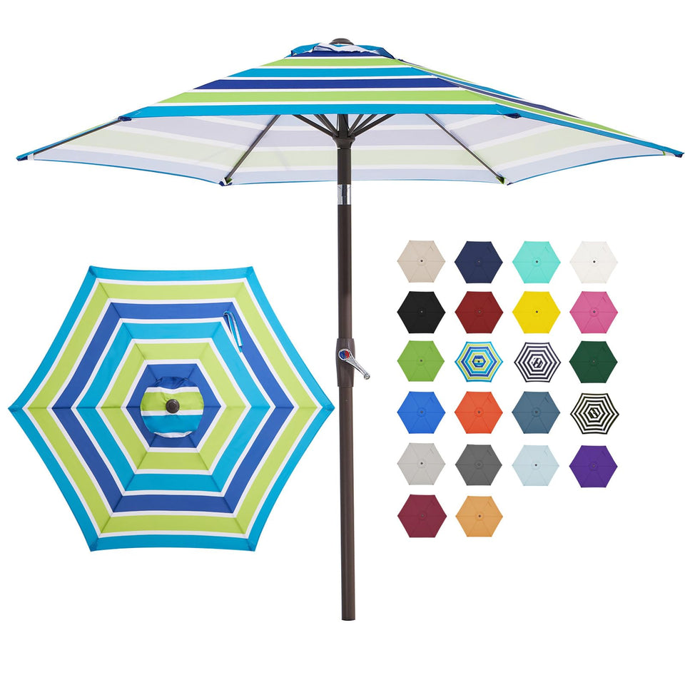 JEAREY 7.5ft patio umbrella canopy provides ample shade.