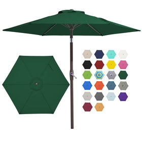 JEAREY 7.5ft patio umbrella with open-crank for easy shade control
