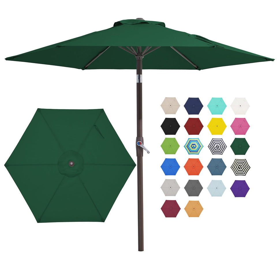 JEAREY 7.5ft patio umbrella with open-crank for easy shade control