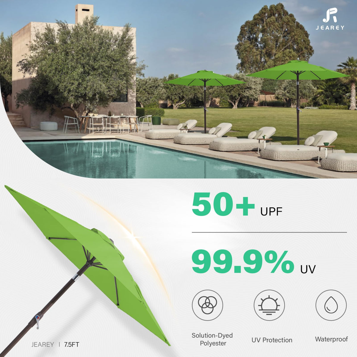 JEAREY powder-coated pole resists rust for outdoors