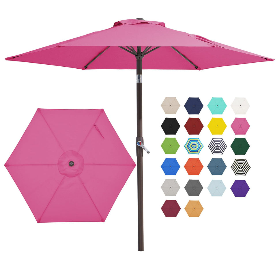 JEAREY 7.5ft patio umbrella with sturdy six-rib frame for stable shade.