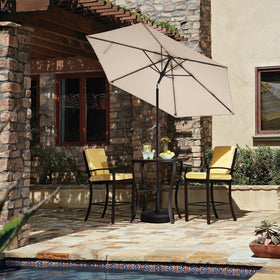 JEAREY cream beige umbrella adds classic style to any outdoor space.