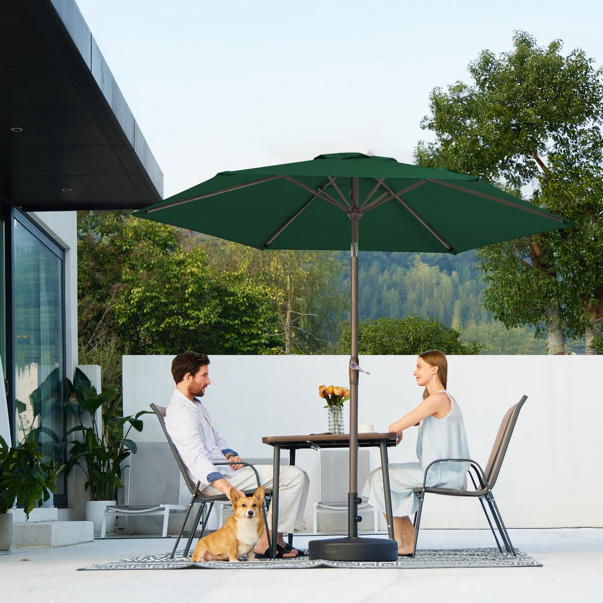 JEAREY 7.5ft umbrella over a table fitting 2–4 chairs