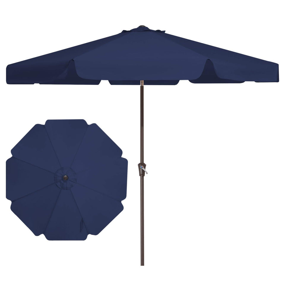 JEAREY 9ft patio umbrella top view showing sturdy wind-resistant frame