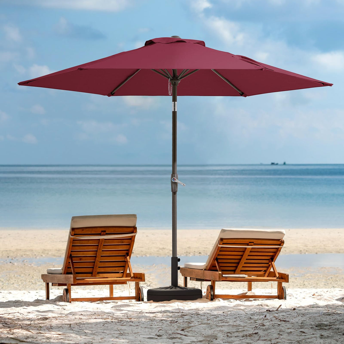JEAREY burgundy fabric offers UV protection and rain resistance