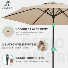 JEAREY 6-rib iron pole highlights durable, wind-resilient support.