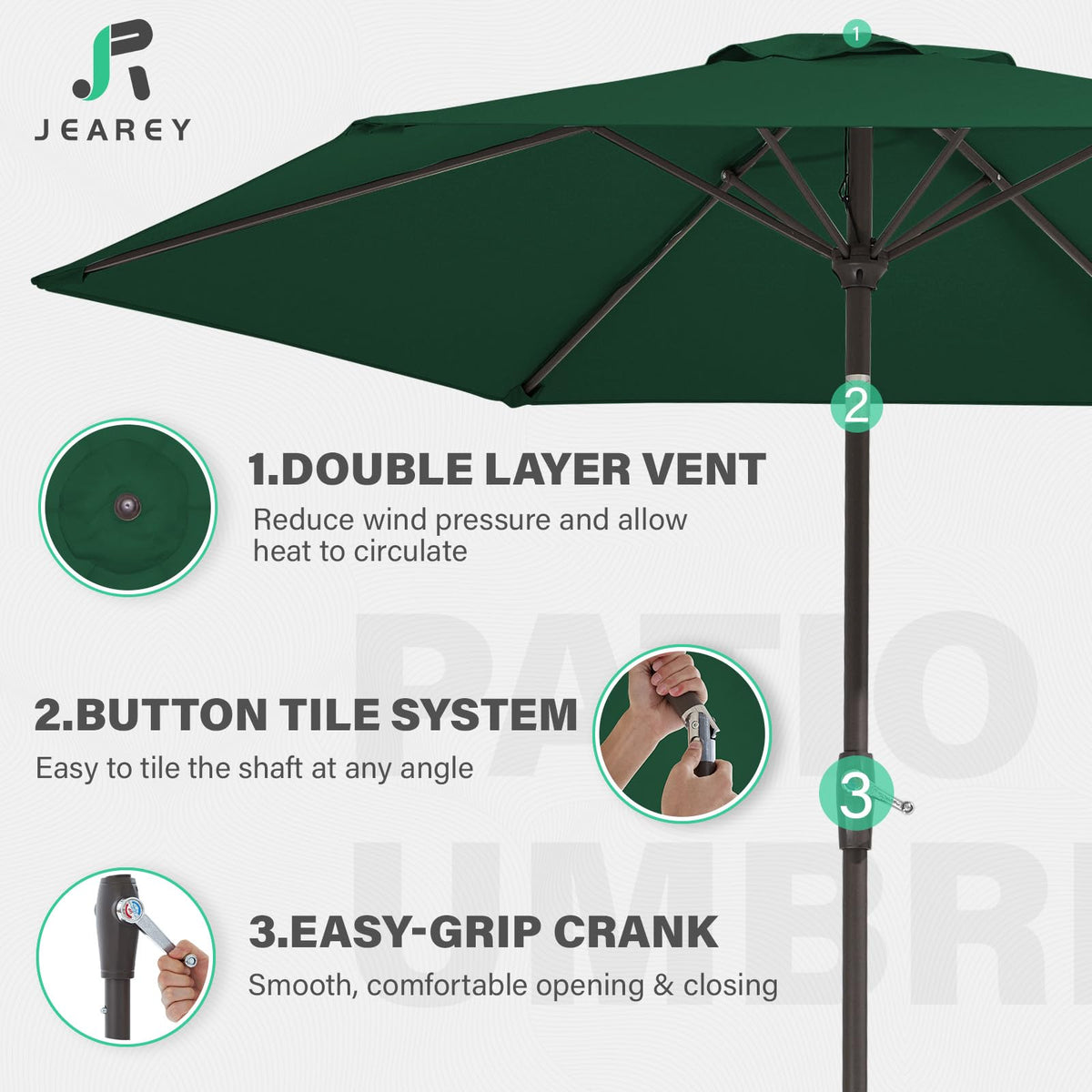 JEAREY poolside shade solution for patios, decks, and gardens