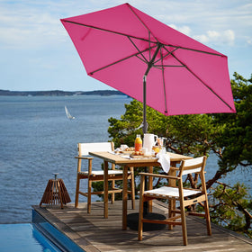 JEAREY powder-coated iron pole adds durable support for outdoor use.