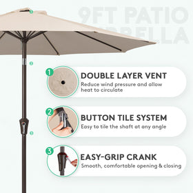 JEAREY push-button tilt demonstrates adjustable shade for changing sun