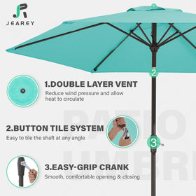 JEAREY sturdy iron pole with six ribs for stable daily use