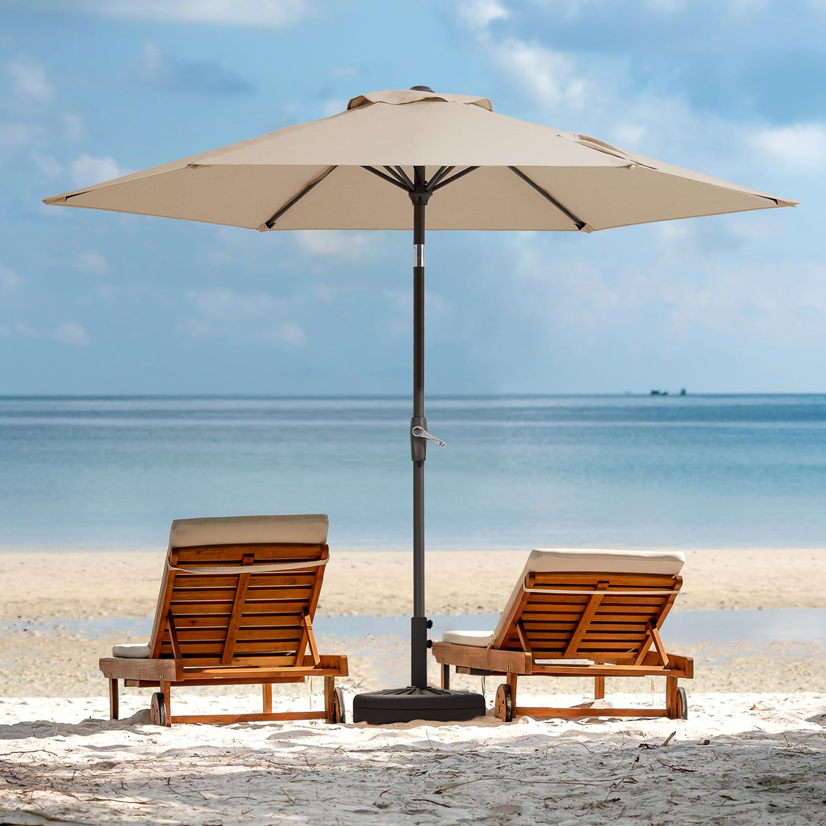 JEAREY table-umbrella-2-4-chairs-setup ideal for poolside or backyard dining.