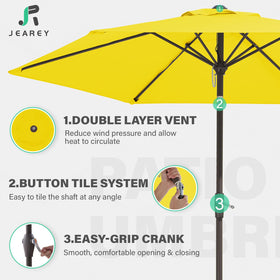 JEAREY six-rib frame provides sturdy support
