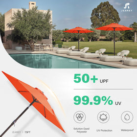 JEAREY 6 ribs and iron pole provide sturdy outdoor shade