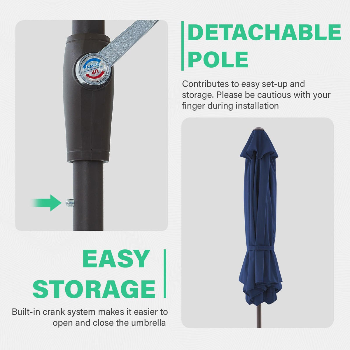 JEAREY canopy wind vent; enhanced airflow and stability.