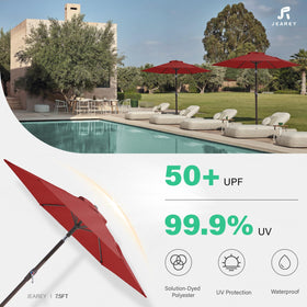 JEAREY red canopy adds vibrant style while providing shade