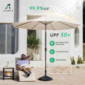 JEAREY crank-open umbrella for easy opening and closing