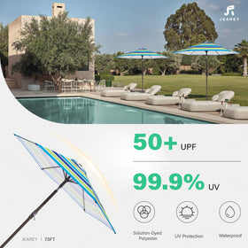 JEAREY crank tilt feature allows easy sun angle adjustment.