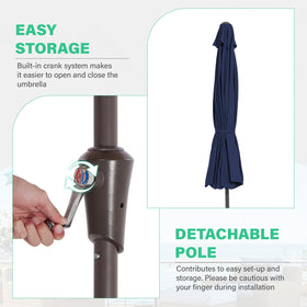 JEAREY 8-rib frame providing strong outdoor support