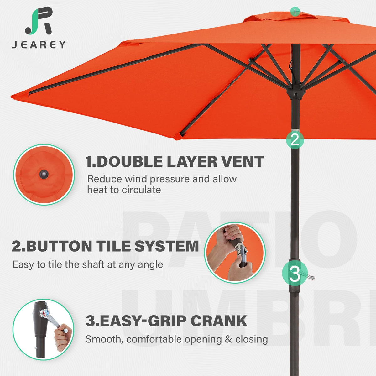 JEAREY orange canopy adds vibrant style to any patio