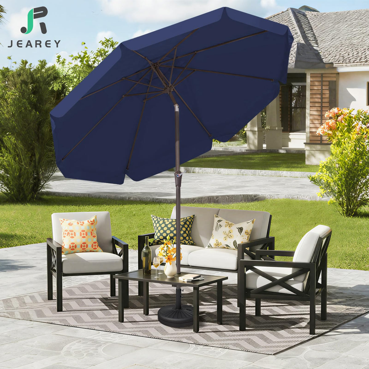 JEAREY outdoor shade in sunny patio with cool coverage