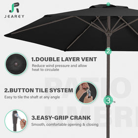 JEAREY wind-vent canopy design promotes airflow and stability.