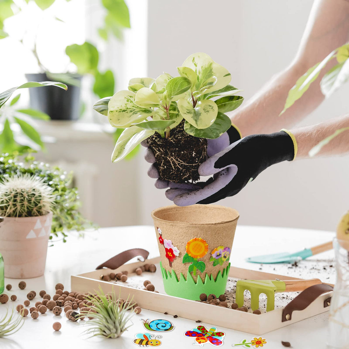 Jecery kids crafting garden activity for creativity