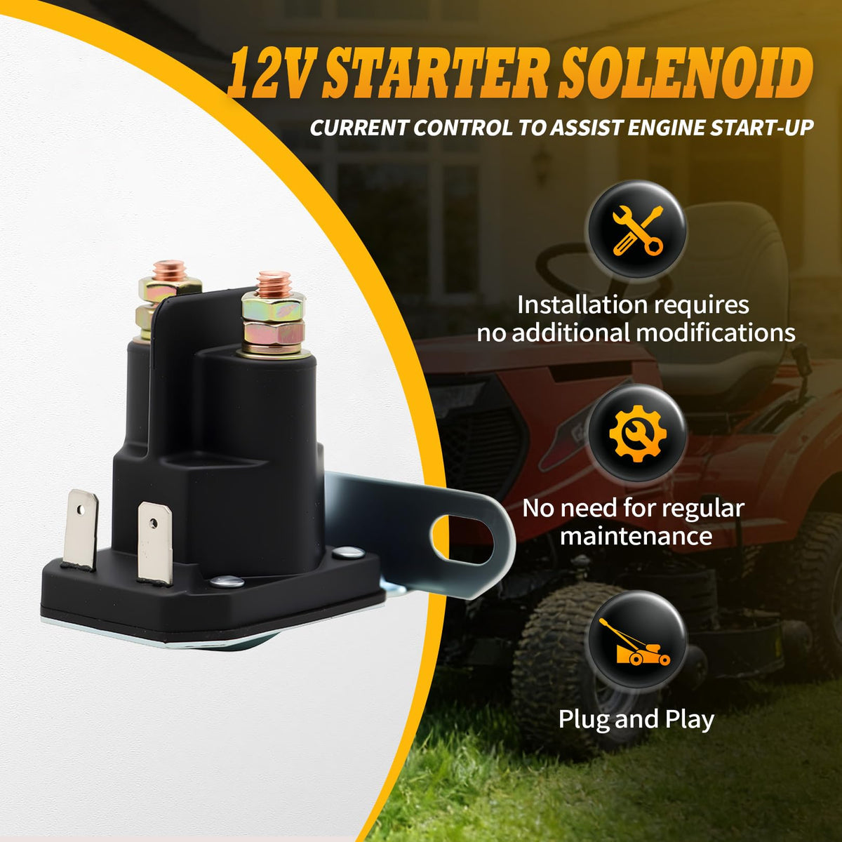 Jecoupoon starter solenoid package included ensures quick setup for your mower