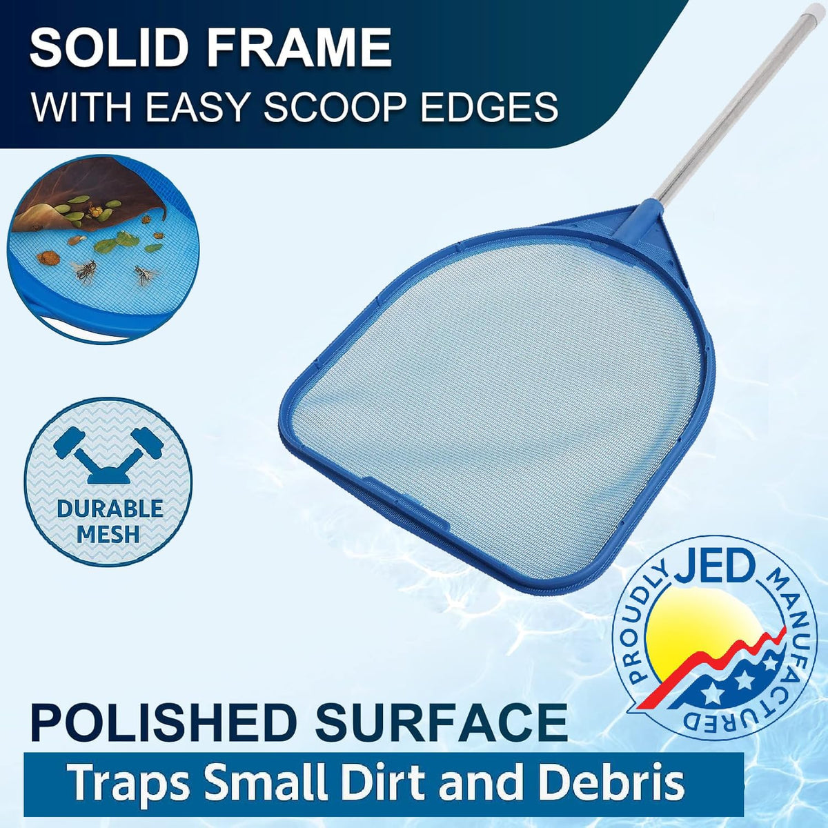 JED Pool Tools surface cleaner for pools and spas removes debris easily