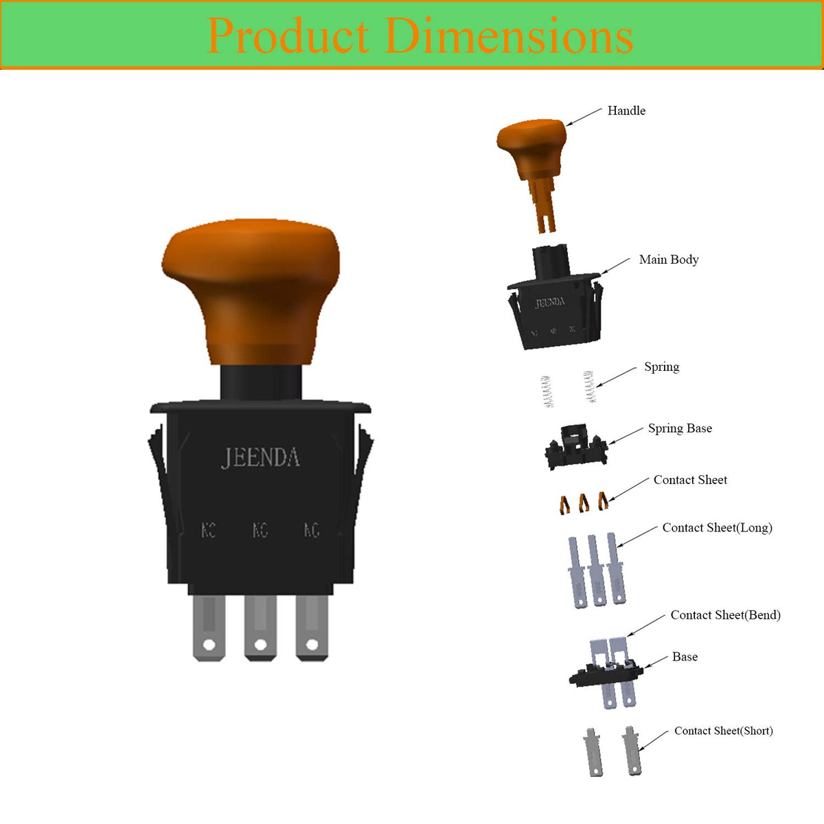 JEENDA PTO Switch 01002111 detailed parts image highlights components