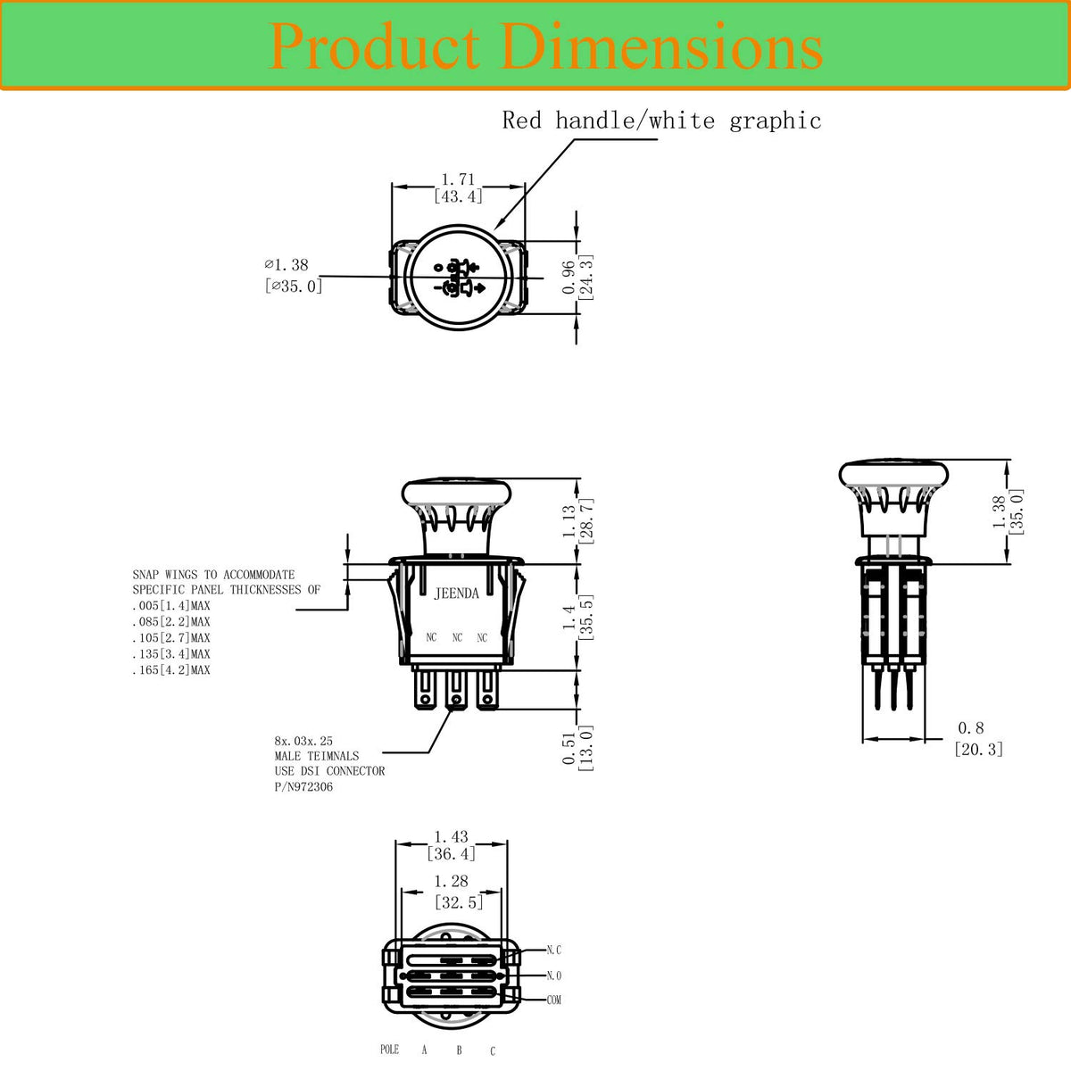 JEENDA PTO switch rated 5 A for steady mower performance