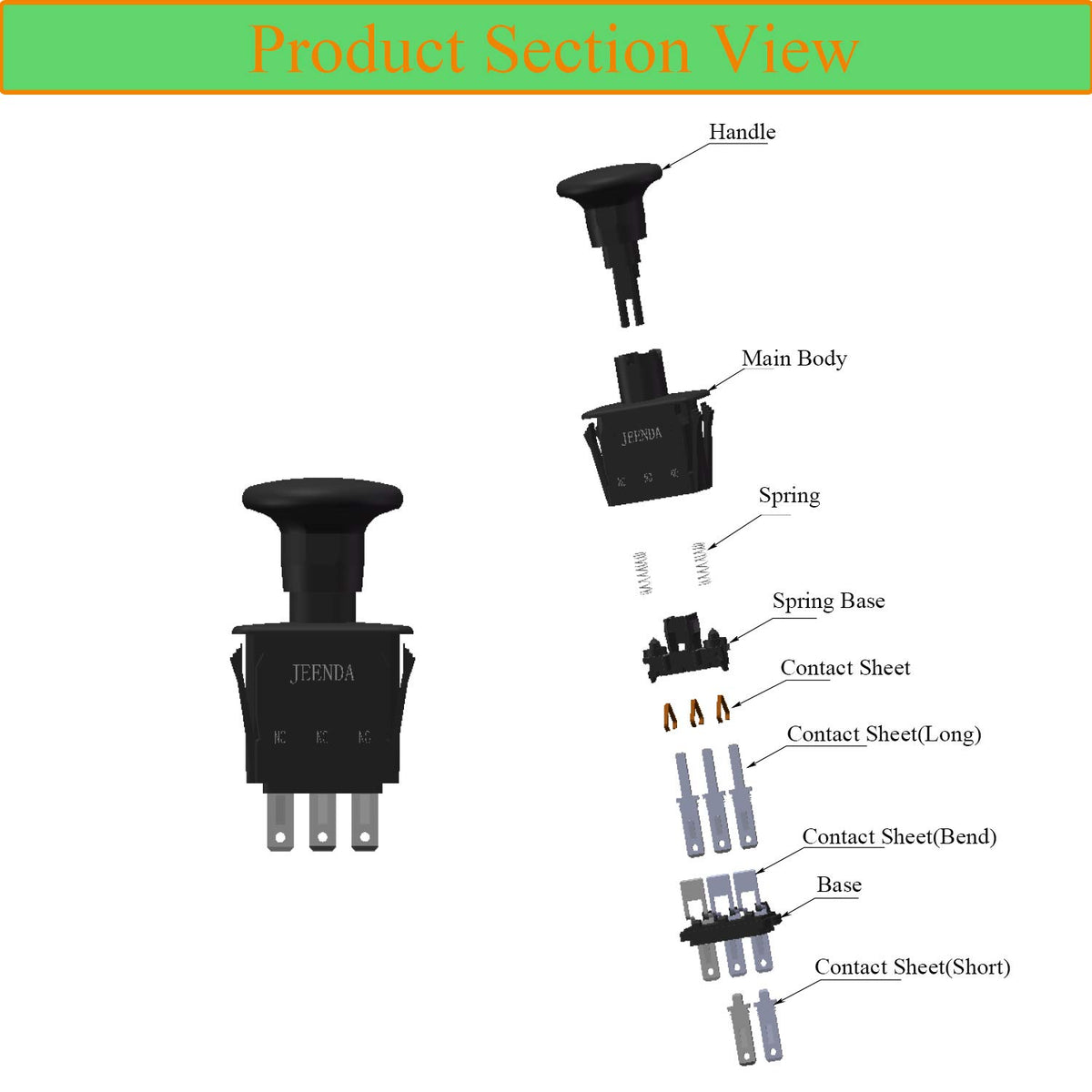 JEENDA Outdoor-grade switch assembly designed for rugged outdoor use.