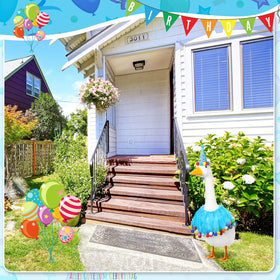 Jeere garden goose decor transforms yard for parties and seasonal displays