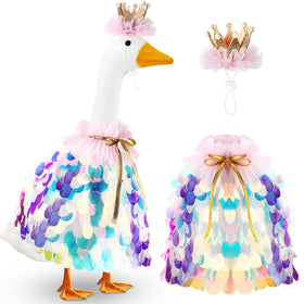Jeere blue princess cape for porch goose adds sparkle to outdoor décor.