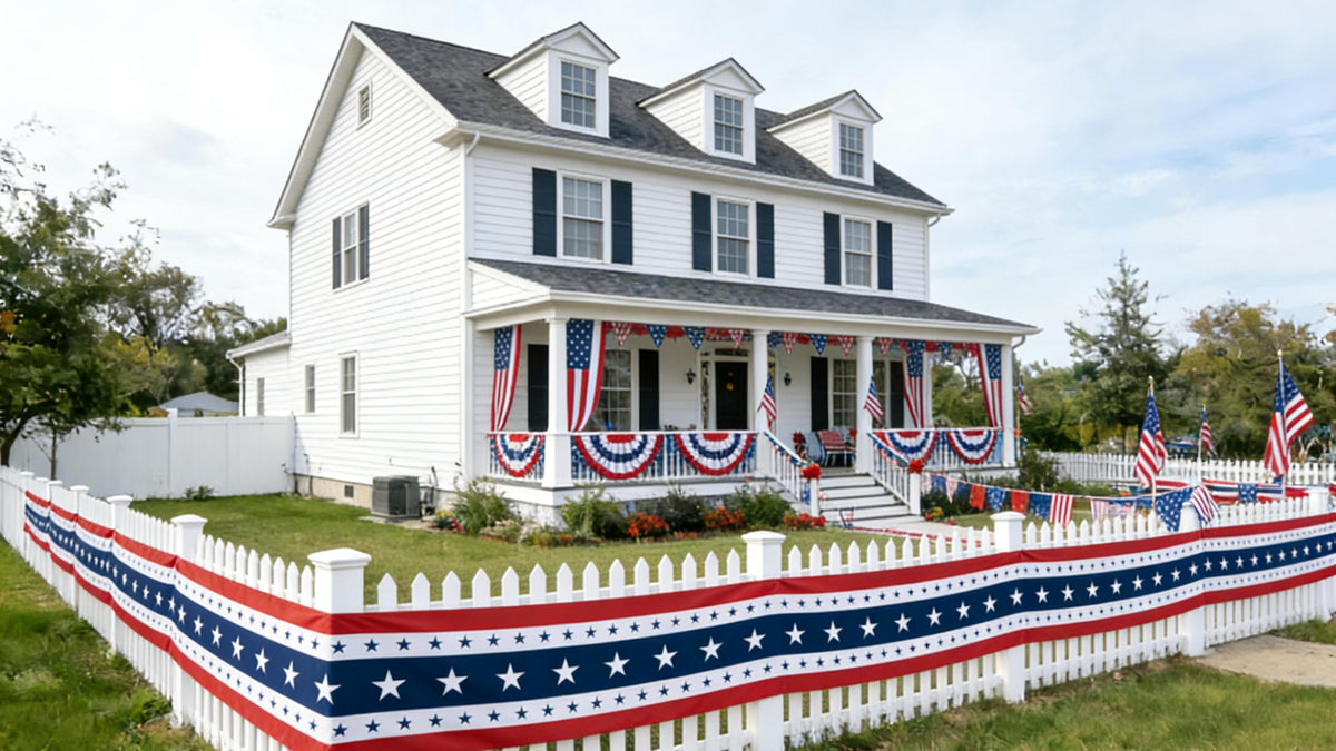 JEGERMIG 20ft bunting bright red white blue colors.