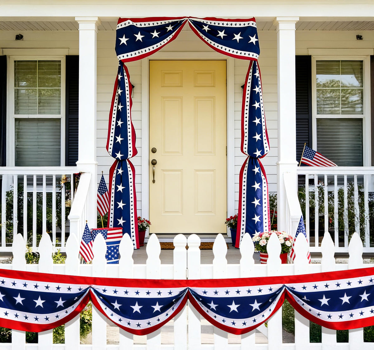 JEGERMIG patriotic banner is easy to hang on hooks or rails.