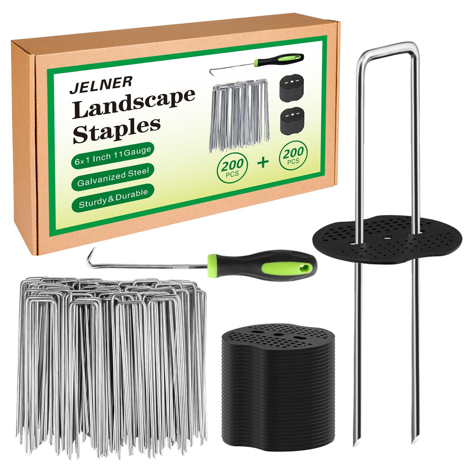 JELNER garden stakes 6-inch 11ga for strong lawn edging projects.