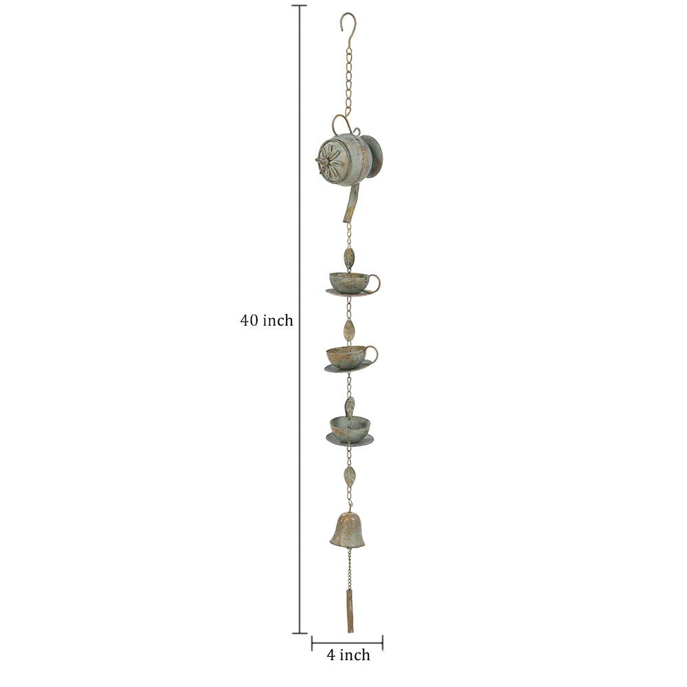 Jemeni rain chain shown in garden setting makes a thoughtful gift