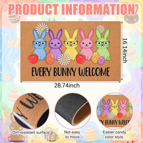 Jenaai Easter mat non-slip backing keeps it secure at the door.