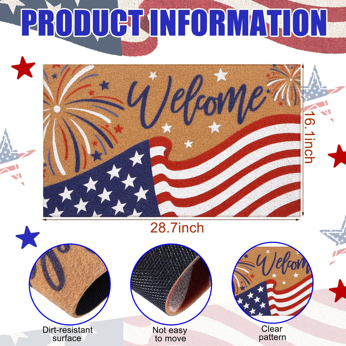 Jenaai imitation coir textured surface mat that scrapes dirt at entry.