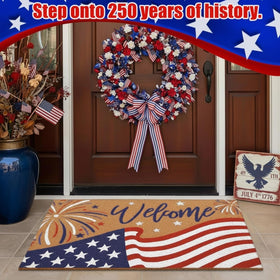 Jenaai non-slip backing keeps mat in place on indoor and outdoor floors.