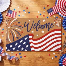 Jenaai versatile patriotic decor for front porch and threshold.