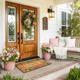 Jenaai Spring Hello doormat surface rugged for dirt scraping and daily use